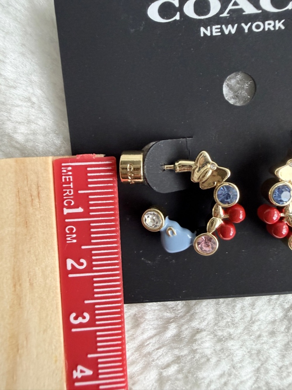 COACH  Signature Charm Huggie Earrings - Picture 8 of 8